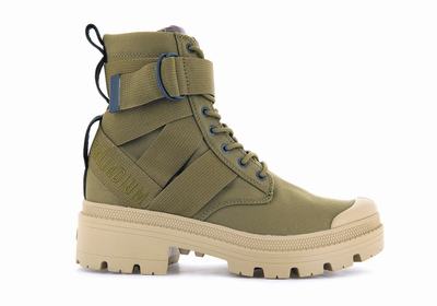 Botas Palladium PALLABASE TACT S TX Mujer Verde Oliva | Costa Rica-83176